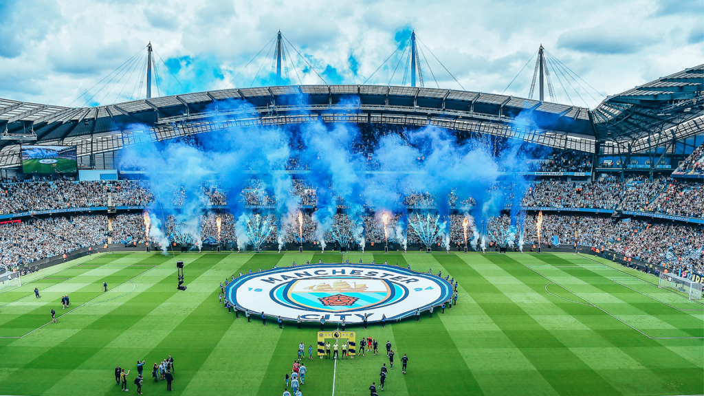 Etihad Stadium atmosphere during a Manchester City home match