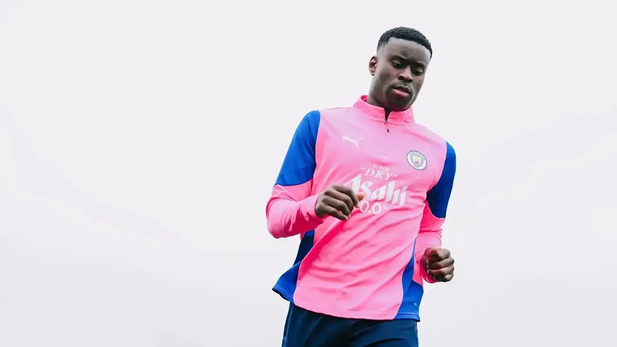 Marc Guehi in Manchester City shirt during training session
