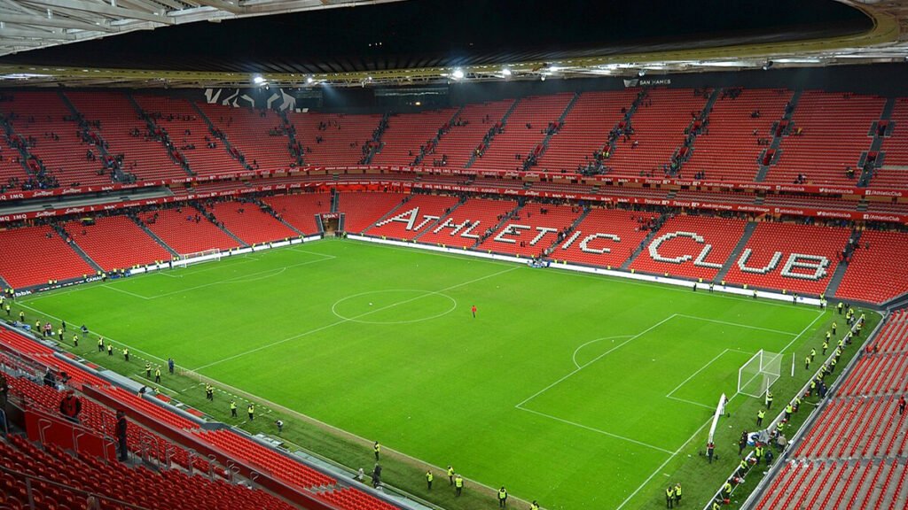 Exterior view of San Mamés Stadium in Bilbao, home of Athletic Club.