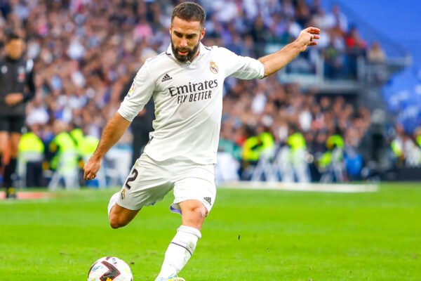 Dani Carvajal in action for Real Madrid during a match.