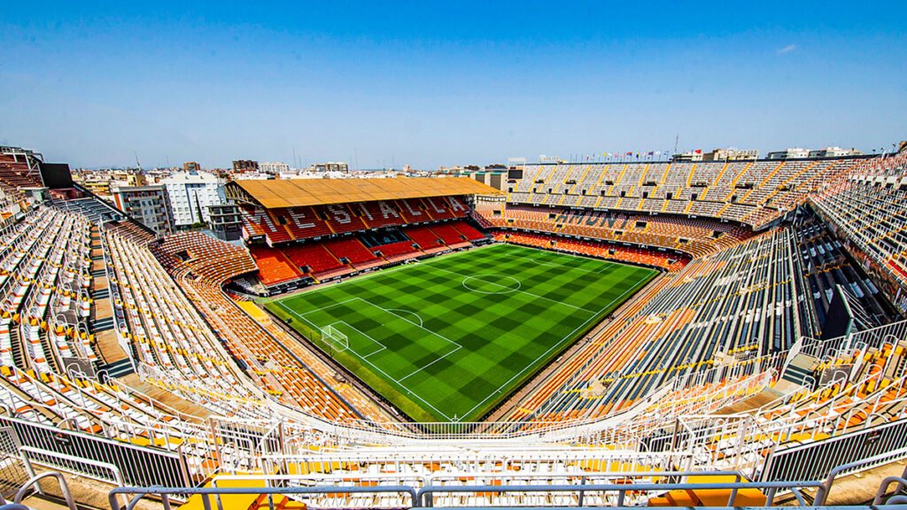 Mestalla stadium in Valencia ahead of a match.