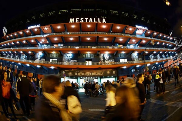 Mestalla Stadium under the lights as Valencia host Real Madrid